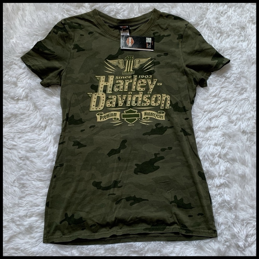 Harley Davidson Motorcycles Camo Army tee